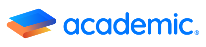 Logotipo de Academic, plataforma educativa digital, con tipografía moderna y diseño limpio.
