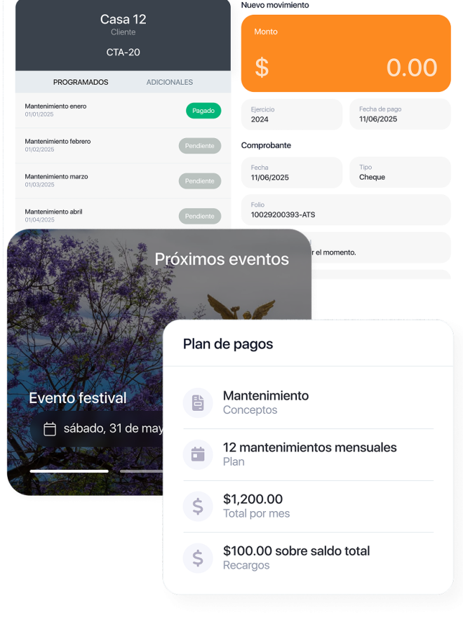 Captura de pantalla de la plataforma Togie con un diseño elegante, interfaz moderna y organizada para la administración de residenciales.